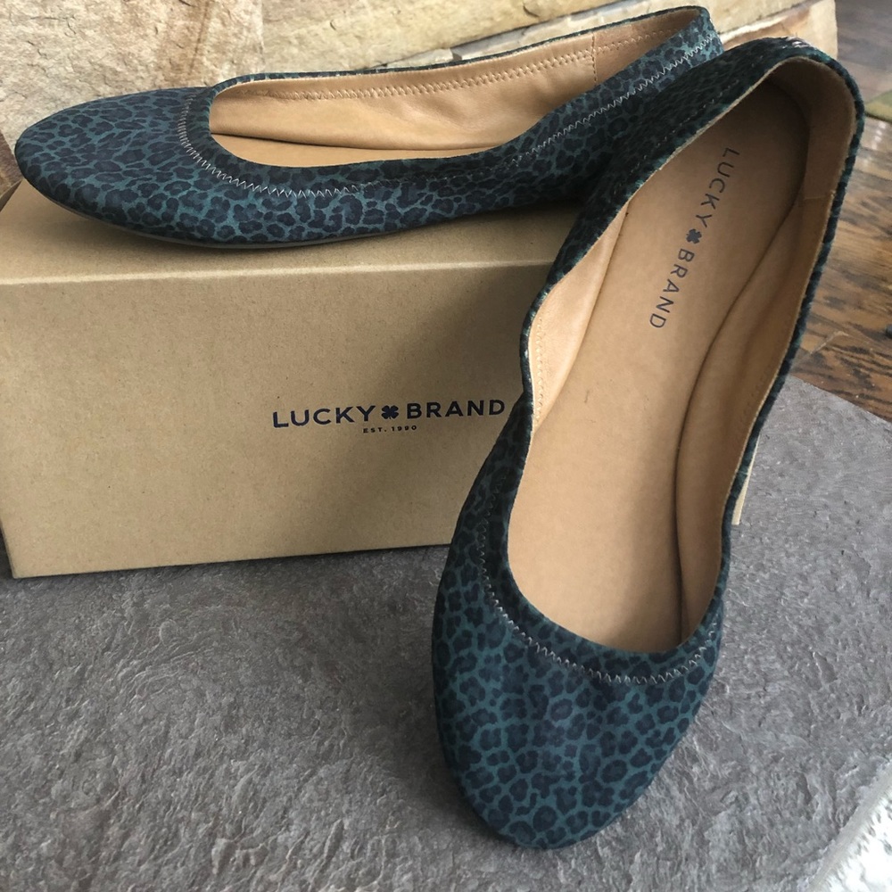 Lucky Brand indigo leopard flats
